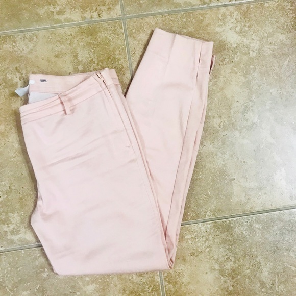 H&M cropped skinny pants blush color size 8 GUC - Picture 3 of 8